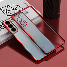 Funda Silicona Ultrafina Carcasa Transparente H04 para Samsung Galaxy S21 Plus 5G Rojo