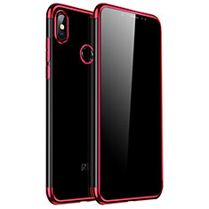 Funda Silicona Ultrafina Carcasa Transparente H04 para Xiaomi Redmi Note 5 Pro Rojo