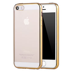 Funda Silicona Ultrafina Carcasa Transparente H05 para Apple iPhone SE Oro