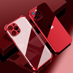 Funda Silicona Ultrafina Carcasa Transparente H06 para Apple iPhone 13 Pro Rojo