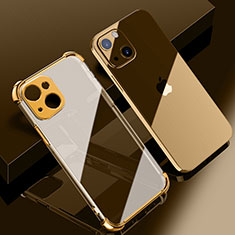 Funda Silicona Ultrafina Carcasa Transparente H06 para Apple iPhone 15 Oro