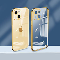 Funda Silicona Ultrafina Carcasa Transparente H08 para Apple iPhone 15 Oro