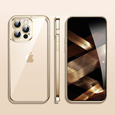 Funda Silicona Ultrafina Carcasa Transparente H09 para Apple iPhone 14 Pro Oro