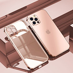 Funda Silicona Ultrafina Carcasa Transparente H11 para Apple iPhone 15 Pro Oro Rosa