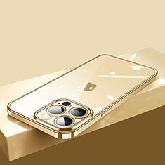 Funda Silicona Ultrafina Carcasa Transparente H12 para Apple iPhone 13 Pro Oro