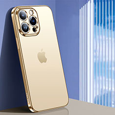 Funda Silicona Ultrafina Carcasa Transparente LD1 para Apple iPhone 14 Pro Oro