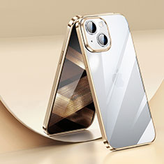 Funda Silicona Ultrafina Carcasa Transparente LD2 para Apple iPhone 15 Plus Oro