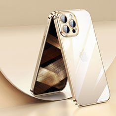 Funda Silicona Ultrafina Carcasa Transparente LD2 para Apple iPhone 15 Pro Oro