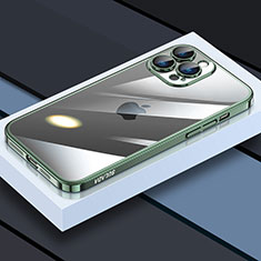 Funda Silicona Ultrafina Carcasa Transparente LD4 para Apple iPhone 15 Pro Max Verde