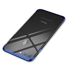 Funda Silicona Ultrafina Carcasa Transparente Q05 para Apple iPhone 7 Plus Azul