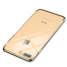 Funda Silicona Ultrafina Carcasa Transparente Q05 para Apple iPhone 7 Plus Oro