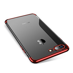 Funda Silicona Ultrafina Carcasa Transparente Q05 para Apple iPhone 7 Plus Rojo