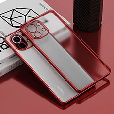 Funda Silicona Ultrafina Carcasa Transparente S01 para Xiaomi Mi 11 Lite 5G NE Rojo