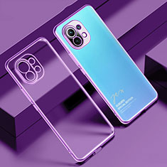 Funda Silicona Ultrafina Carcasa Transparente S02 para Xiaomi Mi 11 Lite 5G Morado