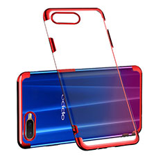 Funda Silicona Ultrafina Carcasa Transparente S03 para Oppo K1 Rojo