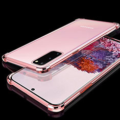 Funda Silicona Ultrafina Carcasa Transparente S03 para Samsung Galaxy S20 5G Oro Rosa