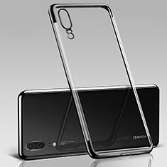 Funda Silicona Ultrafina Carcasa Transparente S09 para Huawei P20 Negro