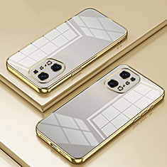 Funda Silicona Ultrafina Carcasa Transparente SY1 para Oppo Find X5 Pro 5G Oro