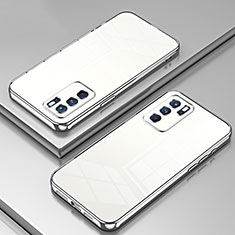 Funda Silicona Ultrafina Carcasa Transparente SY1 para Oppo Reno6 Pro 5G Plata