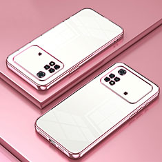 Funda Silicona Ultrafina Carcasa Transparente SY1 para Xiaomi Poco M4 Pro 4G Oro Rosa