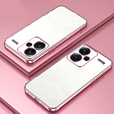 Funda Silicona Ultrafina Carcasa Transparente SY1 para Xiaomi Redmi Note 13 Pro+ Plus 5G Oro Rosa