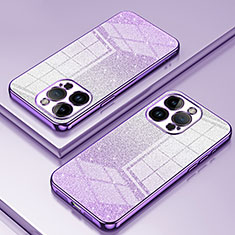 Funda Silicona Ultrafina Carcasa Transparente SY2 para Apple iPhone 16 Pro Max Morado