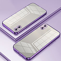 Funda Silicona Ultrafina Carcasa Transparente SY2 para Apple iPhone X Morado