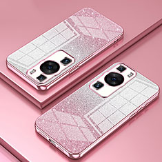 Funda Silicona Ultrafina Carcasa Transparente SY2 para Huawei P60 Pro Oro Rosa