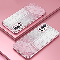 Funda Silicona Ultrafina Carcasa Transparente SY2 para OnePlus 9R 5G Oro Rosa