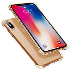 Funda Silicona Ultrafina Carcasa Transparente U01 para Apple iPhone Xs Oro