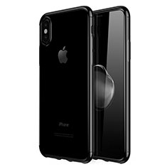 Funda Silicona Ultrafina Carcasa Transparente V02 para Apple iPhone X Negro