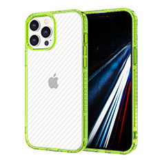 Funda Silicona Ultrafina Carcasa Transparente YJ1 para Apple iPhone 13 Pro Max Verde