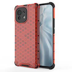 Funda Silicona Ultrafina Goma 360 Grados Carcasa C05 para Xiaomi Mi 11 Lite 4G Rojo