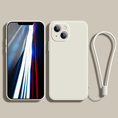 Funda Silicona Ultrafina Goma 360 Grados Carcasa G02 para Apple iPhone 14 Blanco