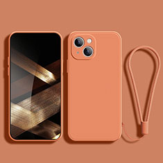 Funda Silicona Ultrafina Goma 360 Grados Carcasa G02 para Apple iPhone 15 Plus Naranja