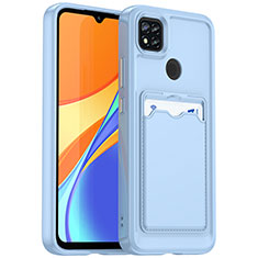 Funda Silicona Ultrafina Goma 360 Grados Carcasa HD1 para Xiaomi Redmi 9 Activ Azul Cielo