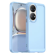 Funda Silicona Ultrafina Goma 360 Grados Carcasa J02S para Huawei P50 Azul Cielo