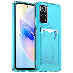 Funda Silicona Ultrafina Goma 360 Grados Carcasa J02S para Xiaomi Poco M4 Pro 5G Azul Cielo