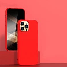 Funda Silicona Ultrafina Goma 360 Grados Carcasa para Apple iPhone 15 Pro Max Rojo