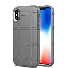 Funda Silicona Ultrafina Goma 360 Grados Carcasa para Apple iPhone Xs Plata