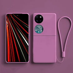 Funda Silicona Ultrafina Goma 360 Grados Carcasa para Huawei P50 Pocket Morado