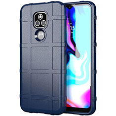 Funda Silicona Ultrafina Goma 360 Grados Carcasa para Motorola Moto E7 Plus Azul