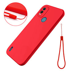 Funda Silicona Ultrafina Goma 360 Grados Carcasa para Nokia C21 Plus Rojo