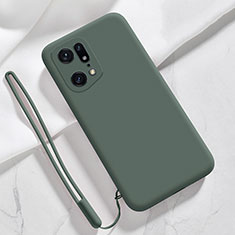 Funda Silicona Ultrafina Goma 360 Grados Carcasa para Oppo Find X5 5G Verde Noche