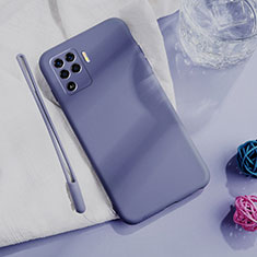 Funda Silicona Ultrafina Goma 360 Grados Carcasa para Oppo Reno5 F Gris Lavanda