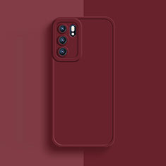 Funda Silicona Ultrafina Goma 360 Grados Carcasa para Oppo Reno6 Pro 5G India Rojo