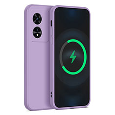 Funda Silicona Ultrafina Goma 360 Grados Carcasa para Oppo Reno8 T 5G Purpura Claro