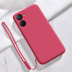 Funda Silicona Ultrafina Goma 360 Grados Carcasa para Realme V30 5G Rojo