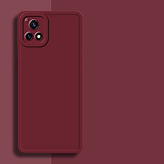 Funda Silicona Ultrafina Goma 360 Grados Carcasa para Vivo iQOO U3x 5G Rojo Rosa