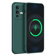 Funda Silicona Ultrafina Goma 360 Grados Carcasa para Vivo V23 5G Verde Noche